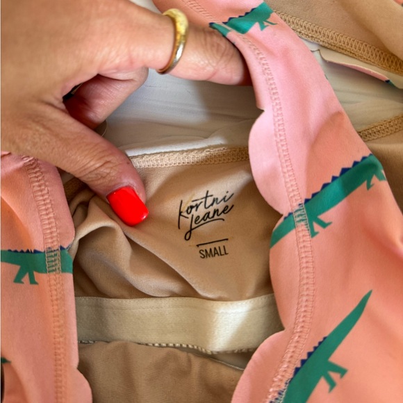 Kortni Jeane alligator printed two piece swimsuit top - Picture 2 of 2